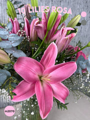 Arreglo Floral 10 Flores Lilies Rosa