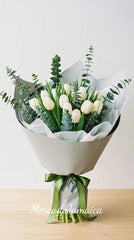 Ramo flores a domicilio 20 Tulipanes blancos !