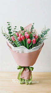 Ramo Floral a Domicilio 20 Tulipanes Armonia Fucsia !