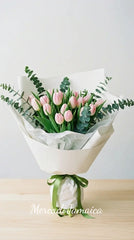 Elegancia de 20 Tulipanes Rosa Pastel México