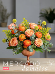 Delicadeza y Alegría: Rosas Inglesas, Craspedias y Ranúnculos