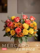 Sol y Vitalidad: Arreglo de Rosas en Tonalidades Cálidas