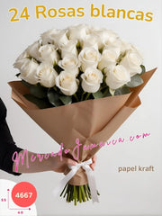 Blancura Pura: Ramo de 24 Rosas Blancas México