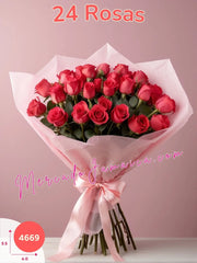 Abrazo Rosado: Ramo de 24 Rosas Rosas México