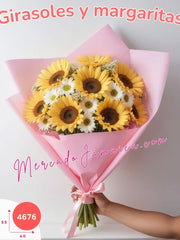 Amanecer Campestre: Ramo de Girasoles y Margaritas México