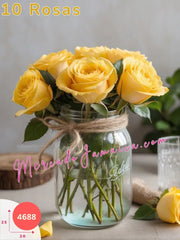 Brillo Festivo: Centro de Mesa de Rosas Amarillas México