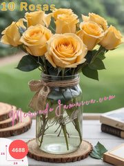 Brillo Festivo: Centro de Mesa de Rosas Amarillas México