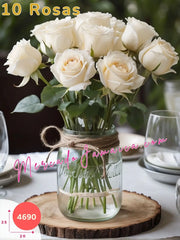 Elegancia Clásica: Centro de Mesa de Rosas Blancas México