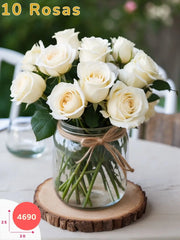 Elegancia Clásica: Centro de Mesa de Rosas Blancas México