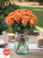 Ambiente Festivo: Centro de Mesa de Rosas Naranja México