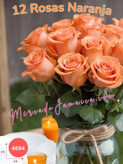 Ambiente Festivo: Centro de Mesa de Rosas Naranja México