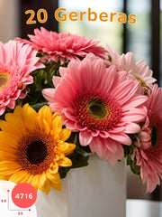 Alegría en Tonos: 20 Gerberas en Cubo de Cerámica México
