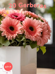 Ternura en Rosa: 20 Gerberas Rosa en Cubo de Cerámica México