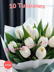 Pureza Minimalista: Ramo de 10 Tulipanes Blancos México