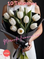 Pureza Minimalista: Ramo de 10 Tulipanes Blancos México