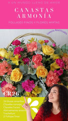 Canasta Rosas y Claveles Cr26