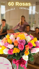 Arreglo con 60 Rosas de Color !