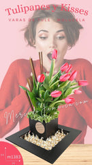 Arreglo con Tulipanes Rojos y Kisses !