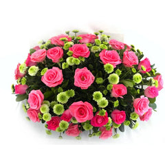 Canasta con Rosas Fucsia y Yokos Otoño Rosa !