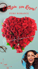 Corazon con 50 Rosas Rojas !