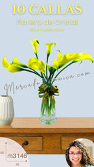 10 Flores Callas Color Amarillo