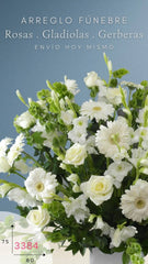 Arreglo Fúnebre Celestial Gerberas y Rosas