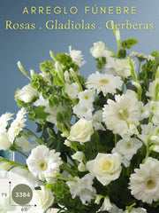 Arreglo Fúnebre Celestial Gerberas y Rosas