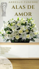 Arreglo Fúnebre con Casablanca Alas de Amor