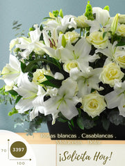 Arreglo Fúnebre con Casablanca Alas de Amor