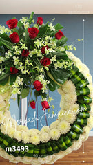 Corona Fúnebre con Rosas del Valle