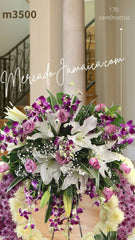 Corona Fúnebre Orquídeas Lila y Blancas un Homenaje Floral Exquisito