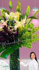 Arreglo con Flores Orquídeas Casa Blanca Titanium Lila