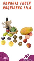 ¡Canasta Frutal y Orquídeas Lila!