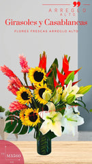 Arreglo de Girasoles y Heliconias