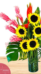 Arreglo de Girasoles y Tulipanes