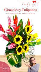 Arreglo de Girasoles y Tulipanes
