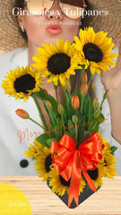 Arreglo de Girasoles y Tulipanes Color !