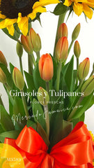 Arreglo de Girasoles y Tulipanes Color !