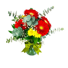 Gerberas Rojas y Margaritas