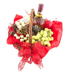 Canasta Navideña Redonda con Uvas !