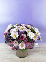 Arreglo de Margaritas con Lisianthus