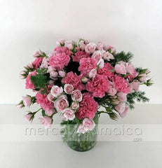 Arreglo Mini Rosa y Claveles Amor