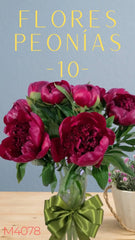 10 Flores Peonias Vino