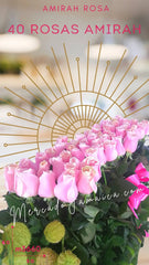 ¡40 Rosas Rosa Arreglo Abundante!