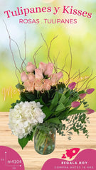 Arreglo Rosas Hortensias y Tulipanes !