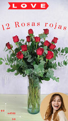 ¡12 Rosas Rojas Encanto!