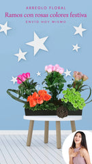 ¡Ramos con Rosas Colores Festiva!