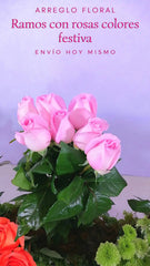 ¡Ramos con Rosas Colores Festiva!