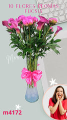 Peonias Fucsia Hermosas con Callas Rosa