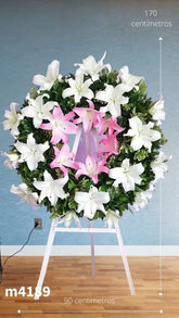 Corona Mediana Angel y Acapulcos Rosa